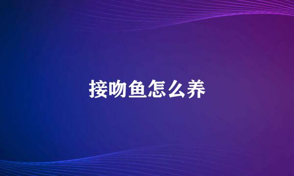 接吻鱼怎么养