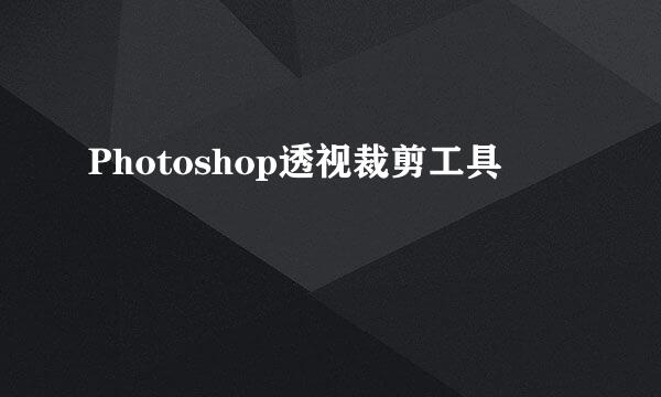 Photoshop透视裁剪工具