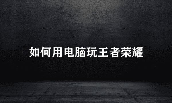 如何用电脑玩王者荣耀