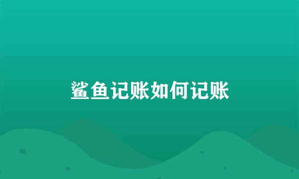 鲨鱼记账如何记账
