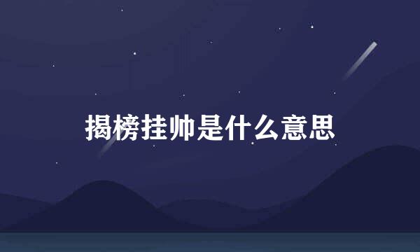 揭榜挂帅是什么意思