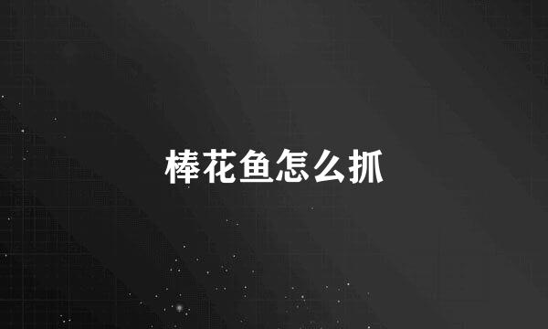 棒花鱼怎么抓