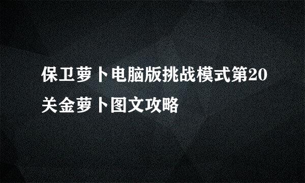 保卫萝卜电脑版挑战模式第20关金萝卜图文攻略