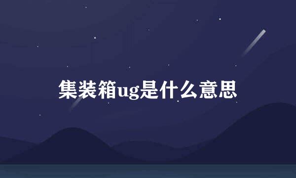 集装箱ug是什么意思