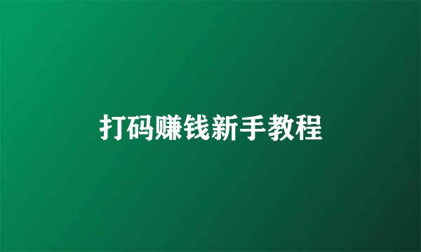 打码赚钱新手教程