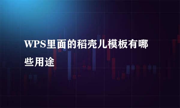 WPS里面的稻壳儿模板有哪些用途