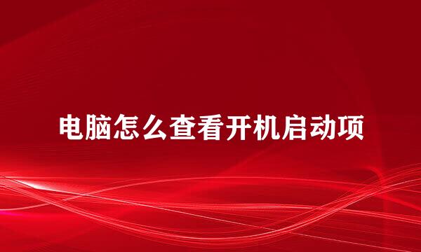 电脑怎么查看开机启动项