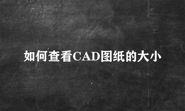 如何查看CAD图纸的大小