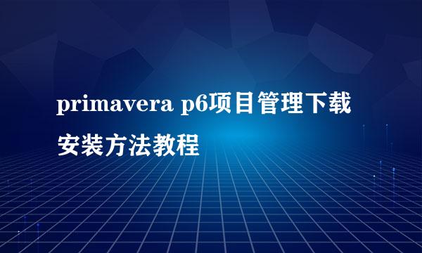 primavera p6项目管理下载安装方法教程