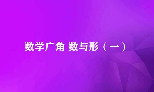 数学广角 数与形（一）
