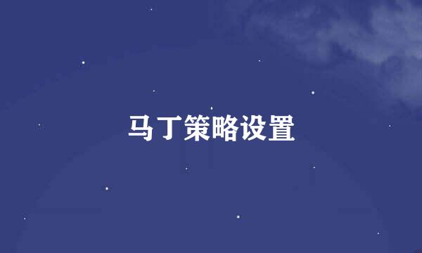 马丁策略设置