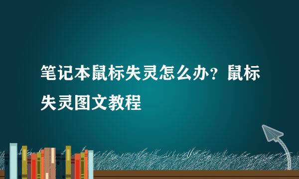 笔记本鼠标失灵怎么办？鼠标失灵图文教程