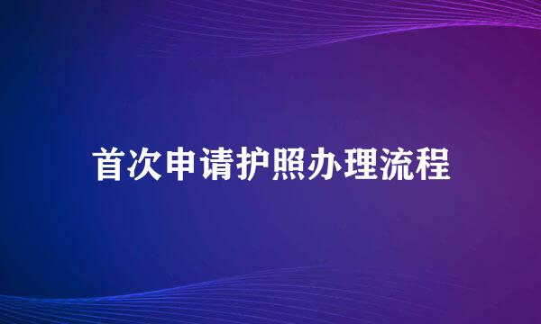 首次申请护照办理流程