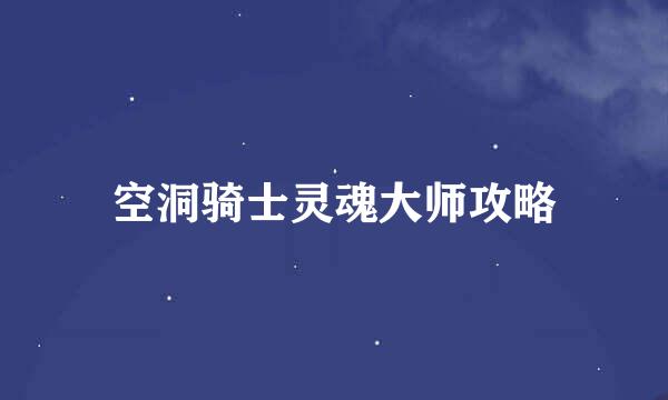 空洞骑士灵魂大师攻略