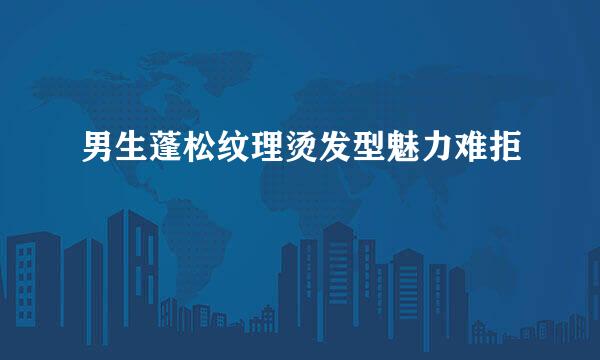 男生蓬松纹理烫发型魅力难拒