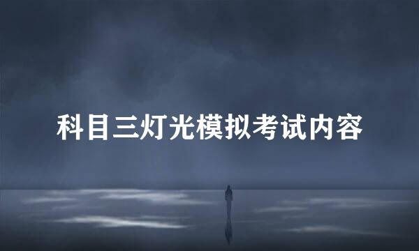 科目三灯光模拟考试内容