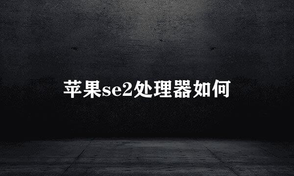 苹果se2处理器如何