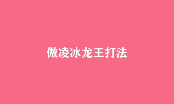 傲凌冰龙王打法