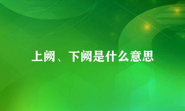 上阙、下阙是什么意思