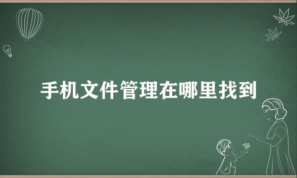 手机文件管理在哪里找到