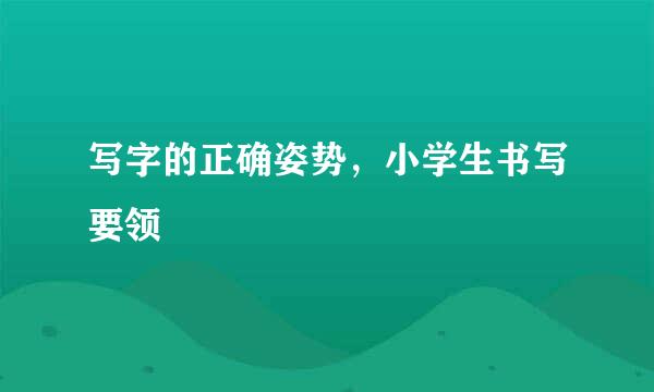 写字的正确姿势，小学生书写要领