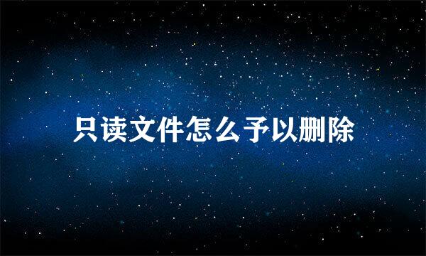 只读文件怎么予以删除
