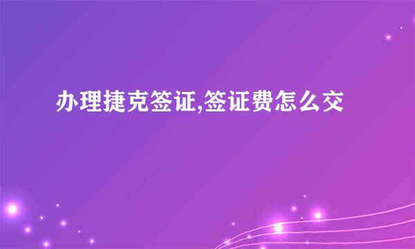 办理捷克签证,签证费怎么交