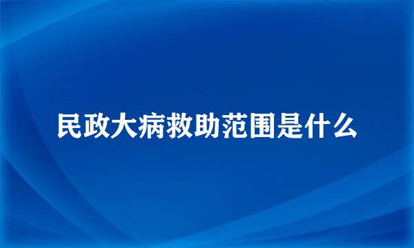 民政大病救助范围是什么