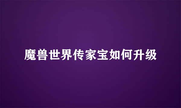 魔兽世界传家宝如何升级