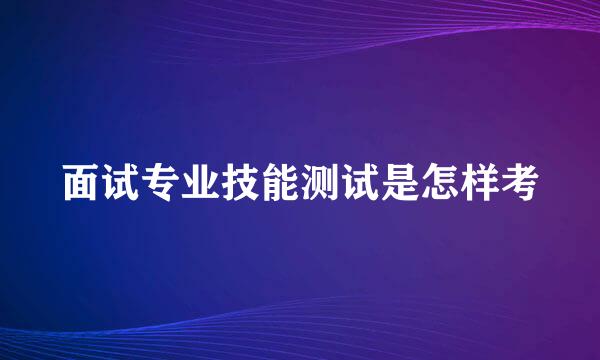 面试专业技能测试是怎样考