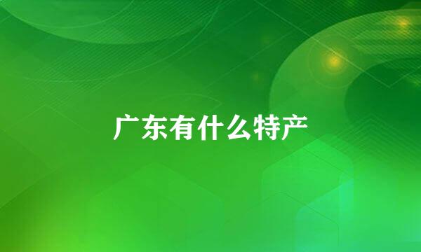 广东有什么特产