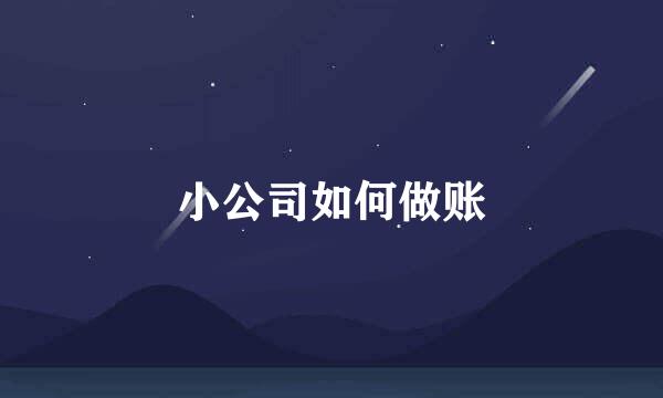小公司如何做账