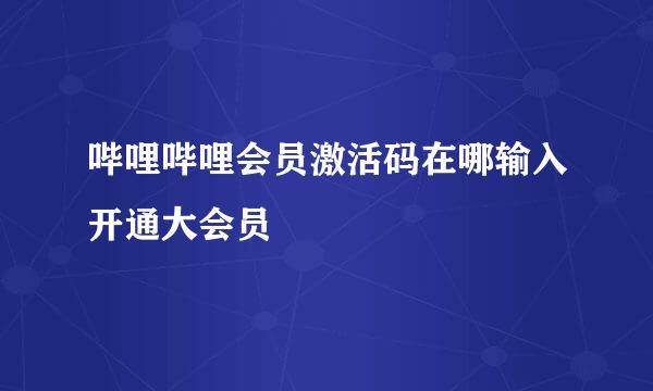 哔哩哔哩会员激活码在哪输入开通大会员