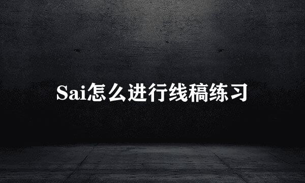 Sai怎么进行线稿练习