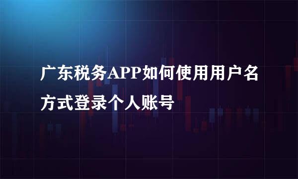 广东税务APP如何使用用户名方式登录个人账号