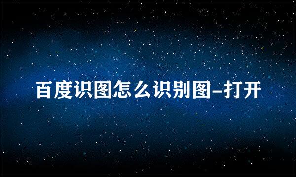 百度识图怎么识别图-打开