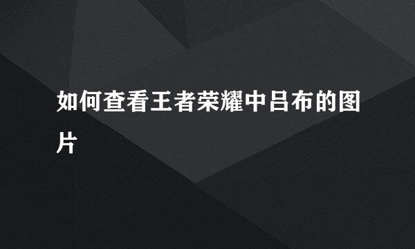 如何查看王者荣耀中吕布的图片