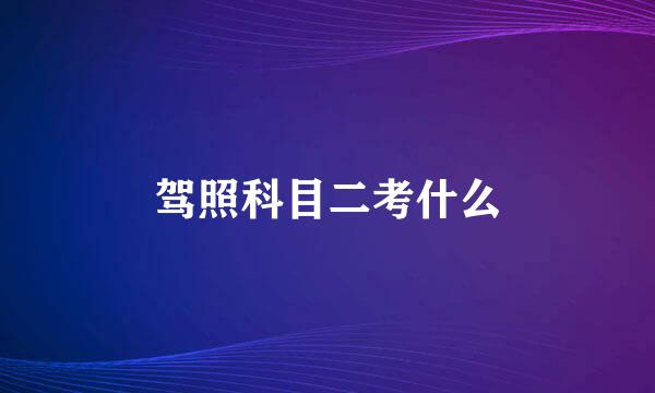 驾照科目二考什么
