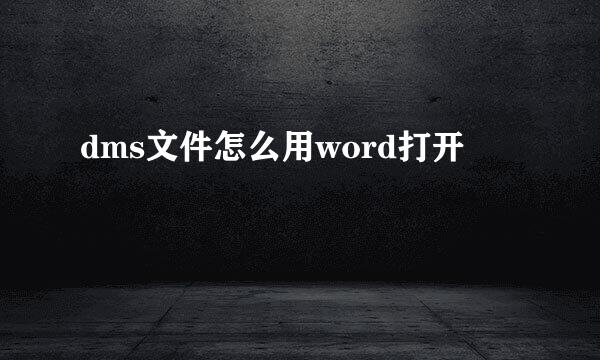 dms文件怎么用word打开