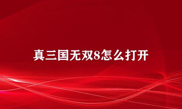 真三国无双8怎么打开