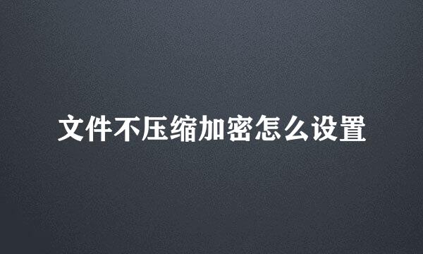文件不压缩加密怎么设置