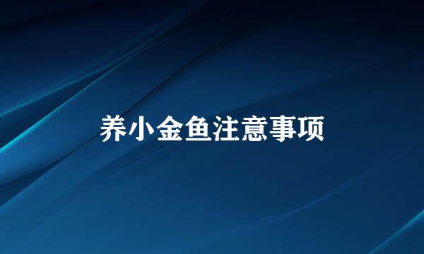 养小金鱼注意事项