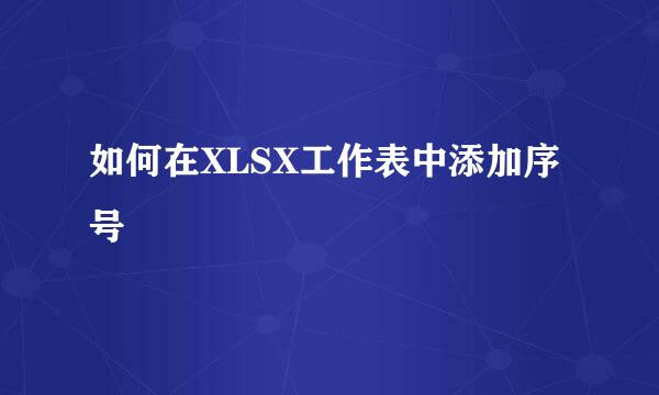 如何在XLSX工作表中添加序号