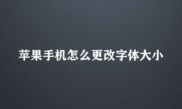 苹果手机怎么更改字体大小