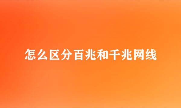 怎么区分百兆和千兆网线