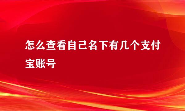 怎么查看自己名下有几个支付宝账号
