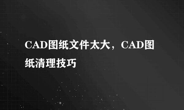 CAD图纸文件太大，CAD图纸清理技巧