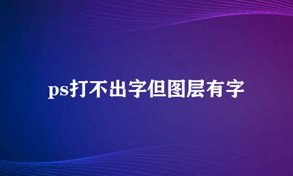 ps打不出字但图层有字