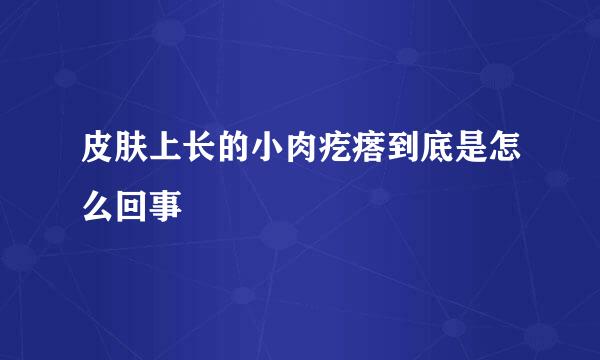 皮肤上长的小肉疙瘩到底是怎么回事