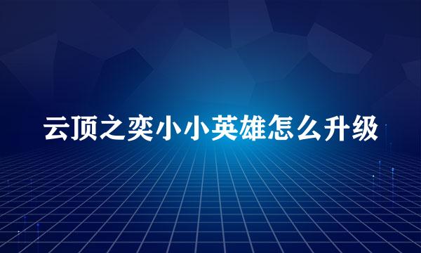 云顶之奕小小英雄怎么升级